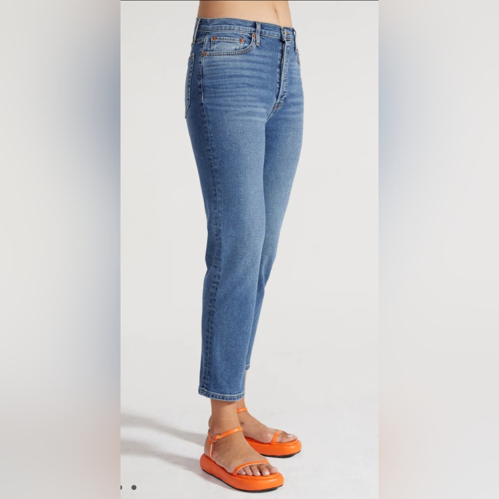 Re/Done 70s Stove Pipe Jeans Women's Size 4 Western Blue NWT - Picture 5 of 13